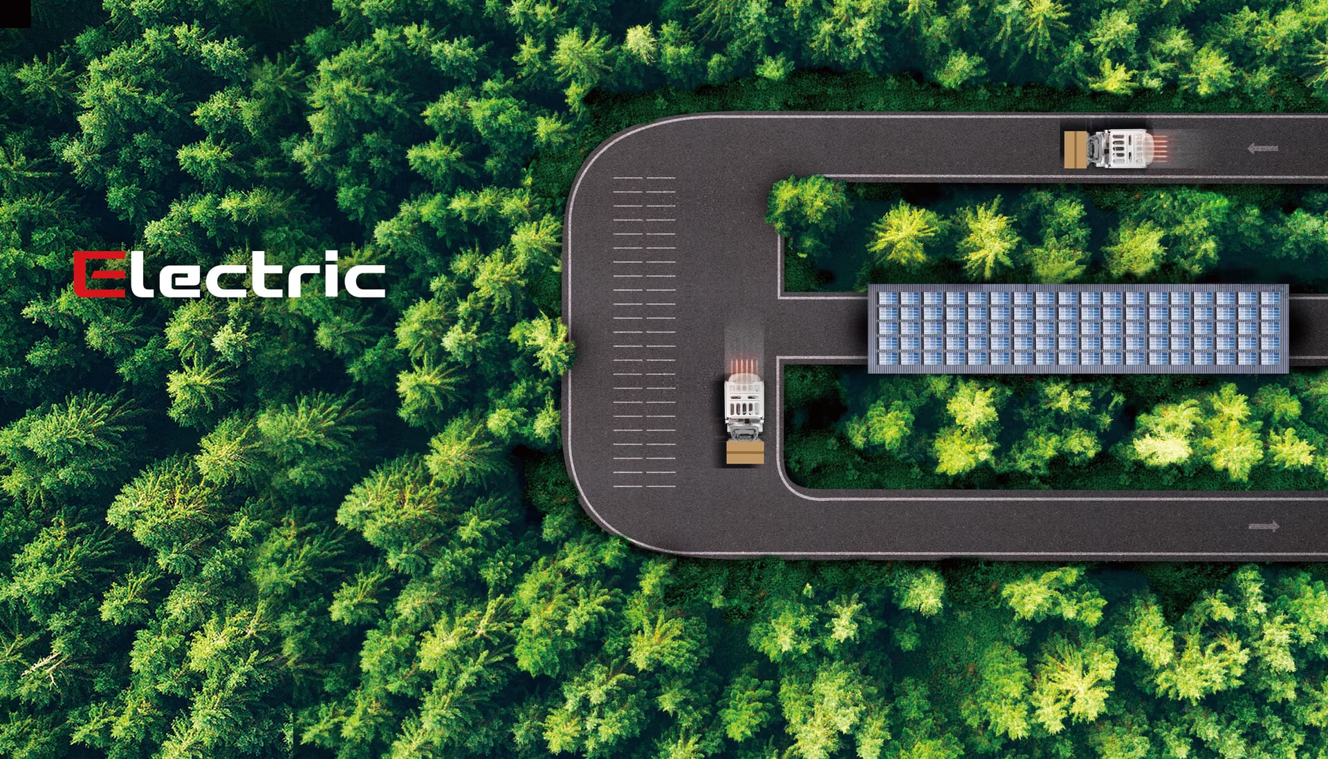 HELI electric industrial truck in a forest setting