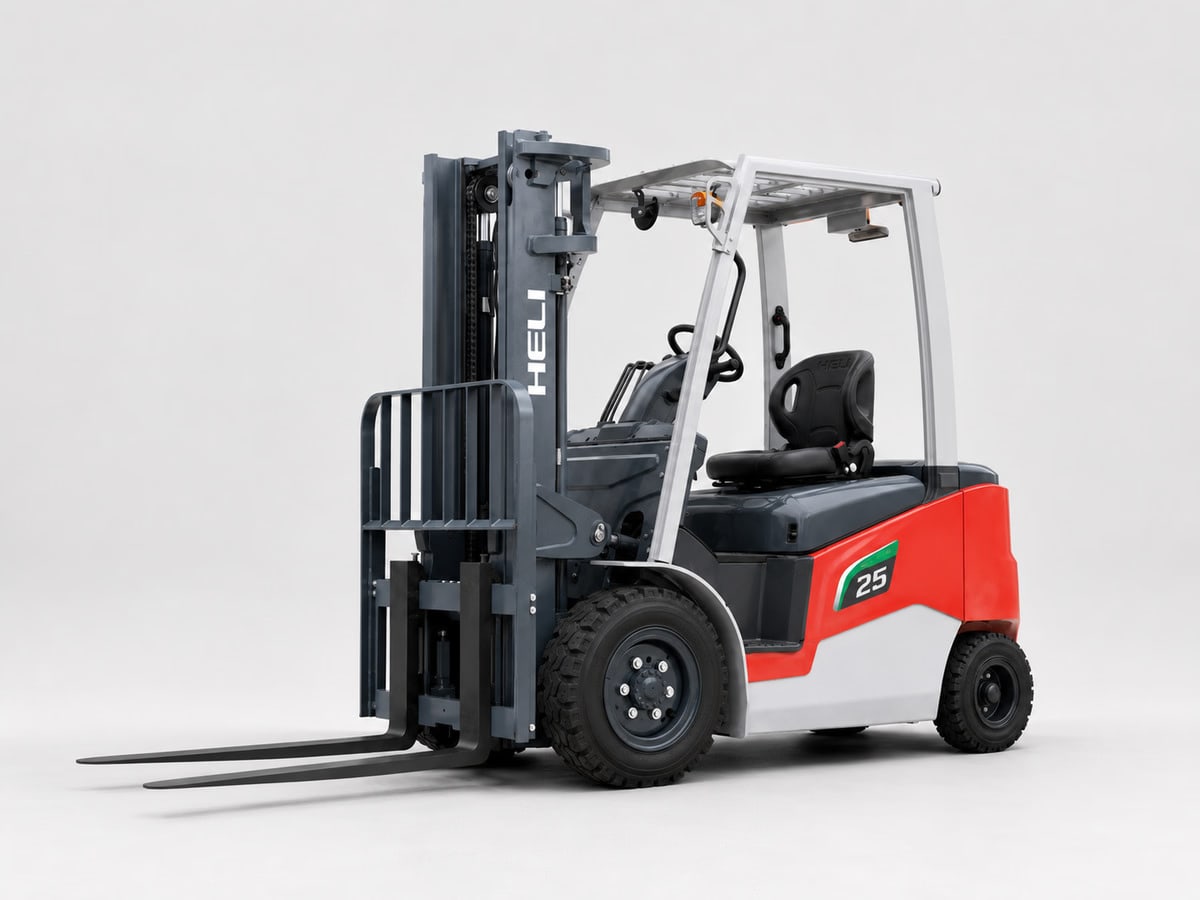 CPD25-GB2LI electric forklift, front three-quarter view